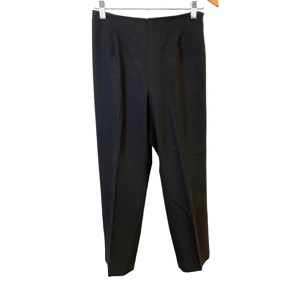 Dana Buchman Black Pleated High Waisted Wool Pants Sz 6P